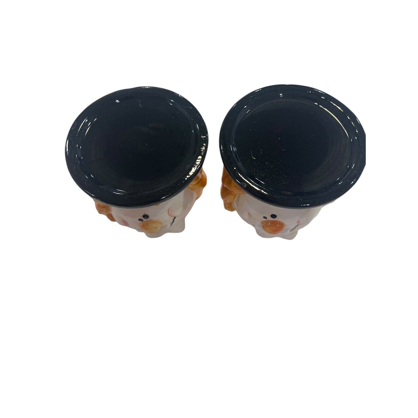 2 WCL Halloween Witch 3.5" X 3.25" Candles Stand Orange Black Spooky Pillar Set