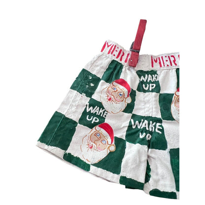 Hand Made Santa Claus Box Underwear Christmas Ornament Holiday Craft Painted