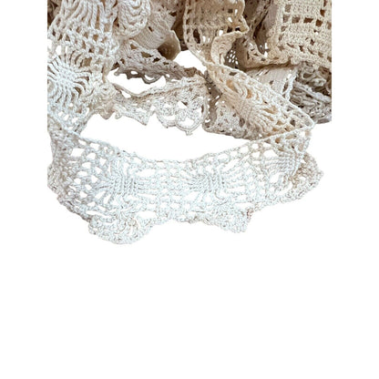 Lace Trim Lot Vintage Up Cycle Sewing Crafts Junk Journals Mixed Stitched Circle