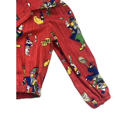 Vintage Children’s Jacket Handmade Red Clown Whimsical 70’s Homemade