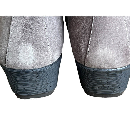 Size 8 Bjorndal Libby Womens Gray Wedge Heel Suede Booties Boots