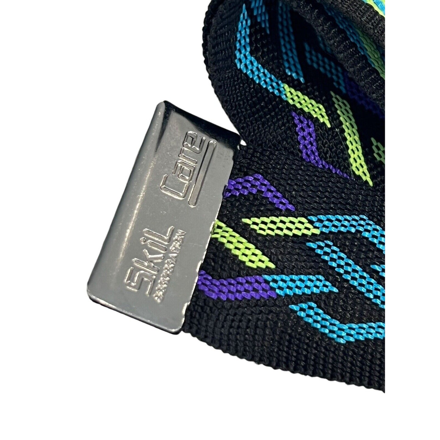 Skil-Care Geo Pattern Gait Belt 60 Inch Length Made In USA Green Weave Nylon