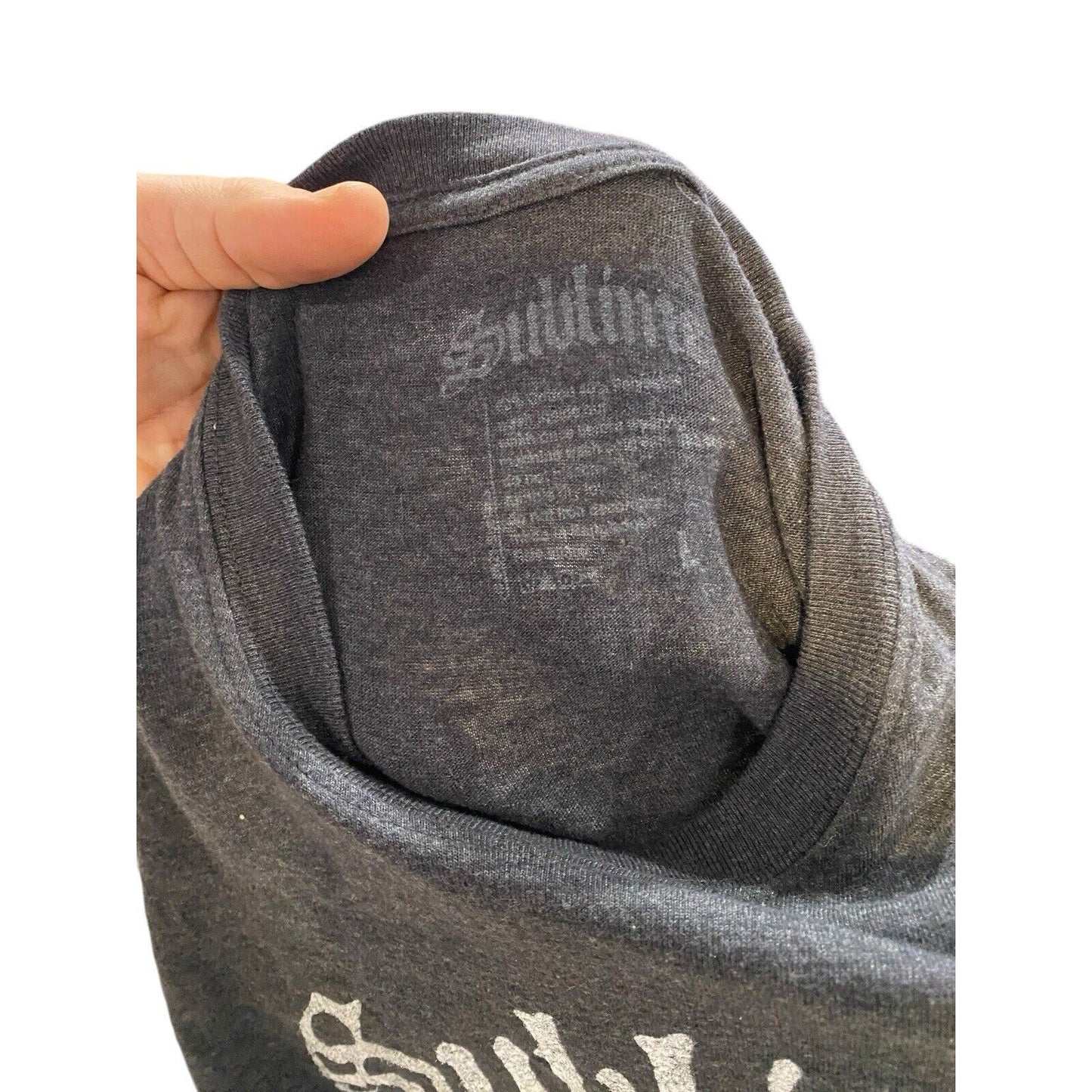 Size L Sublime Men T-Shirt Dark Gray Long Beach California Graphic Tee