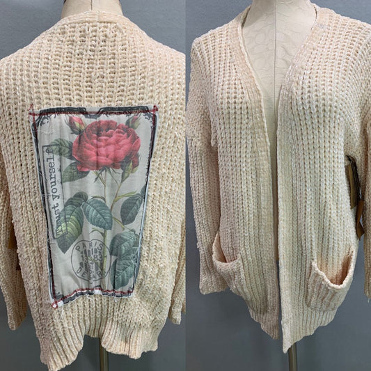 Medium The Nu Vintage Womens New Cardigan Sweater Soft Chenille