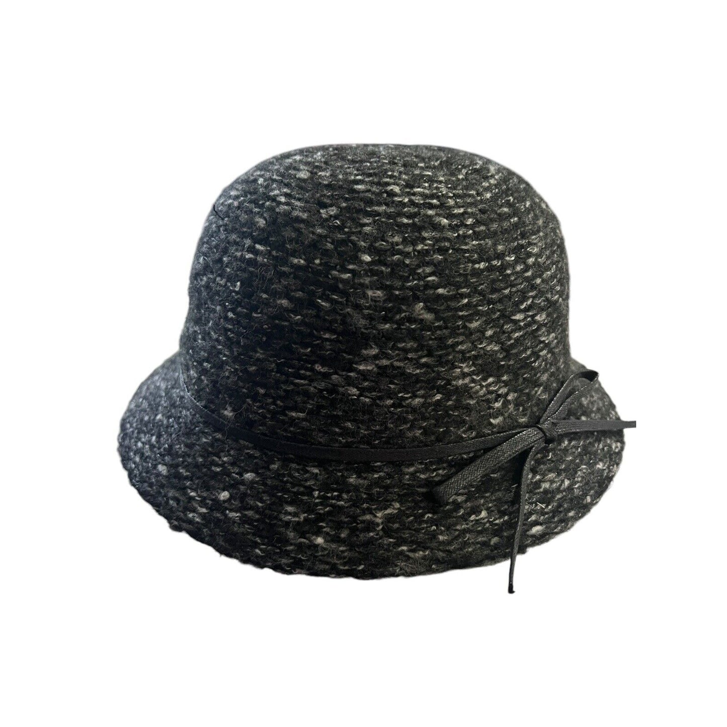 Women's Black Gray Cloche Hat Indigo Soul One Size EUC