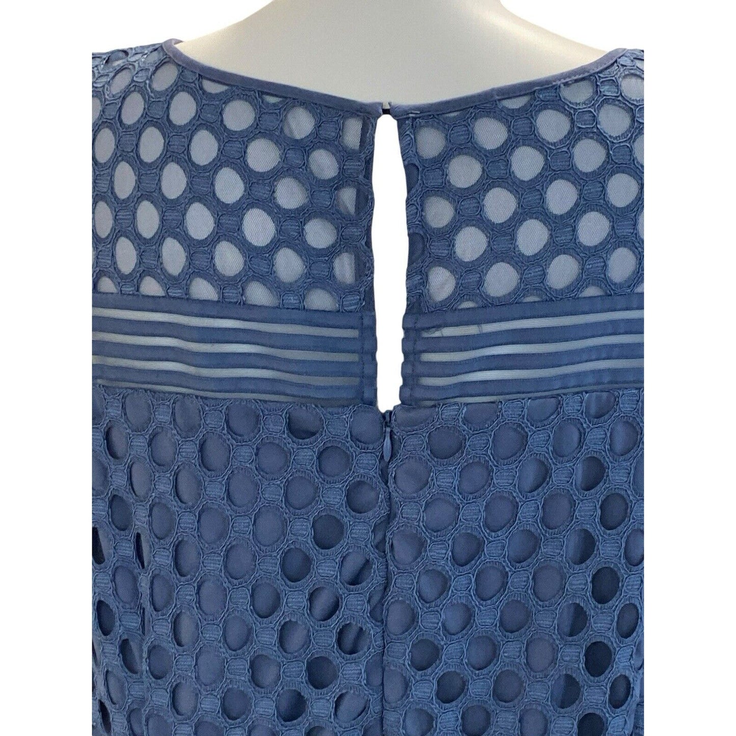 Size 26 Lane Bryant Slate Blue Lace Sleeveless Dress Plus Curvy Party Dress