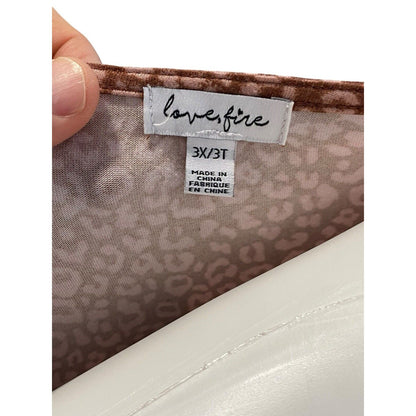 3X Love Fire Dress Women's Brown Pink Plus Midi Comfort