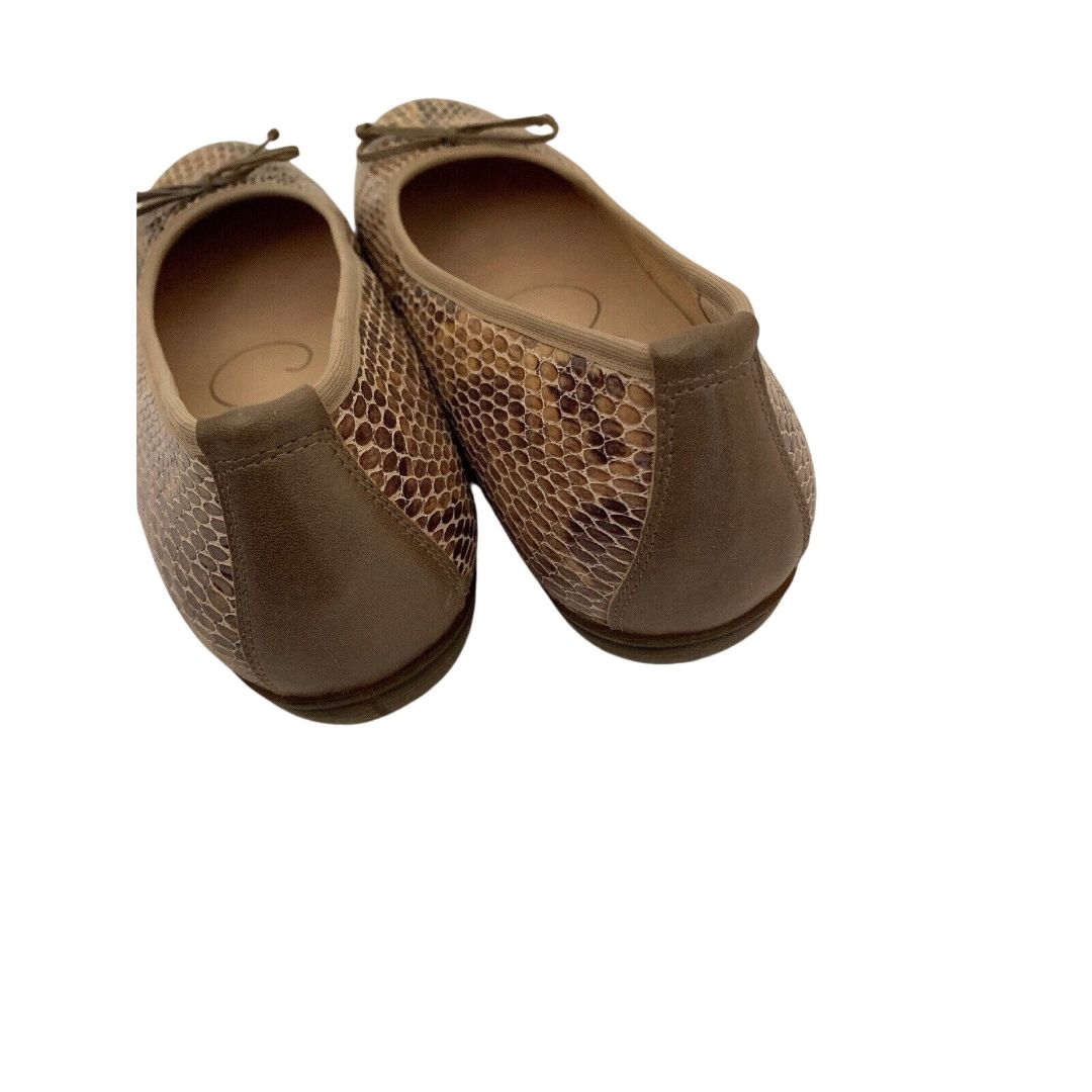 Size 10W Waldlaufer Weite H Wide Women's Brown Tan Reptile Print Flats Comfort Shoes