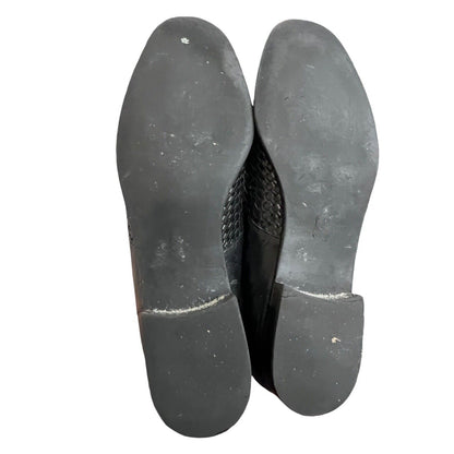 Vintage TROTTERS LILA Woven Leather Black Oxford Shoes Flats 9.5 S (AAA)