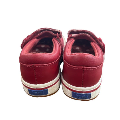 Size 4.5 Keds ELLA Red Leather Round Toe Mary Jane Shoes Toddler Holiday