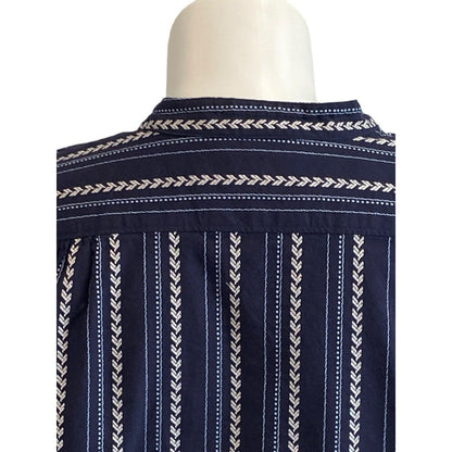 Size XL J. Peterman Tunic Top Navy Blue Great Basin Blouse