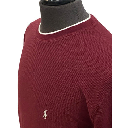 XL Polo Ralph Lauren Shirt Men’s Maroon Thermal Pullover Long Sleeve Top