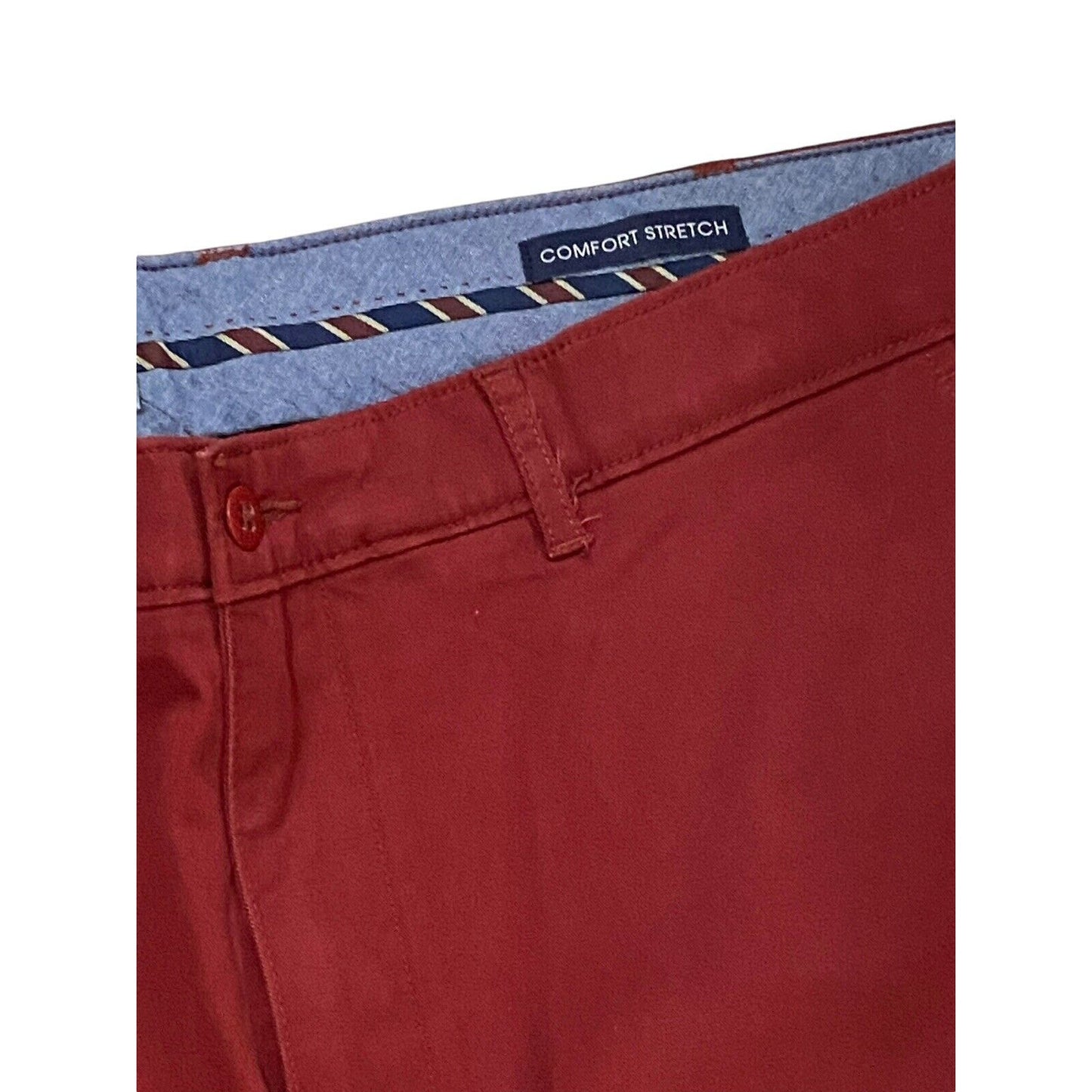 Cremieux Chino Pants Mens 33x32 Madison Comfort Stretch Fit NWT Red Burgundy