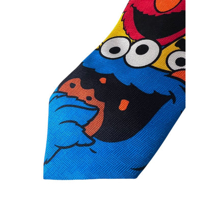 Sesame Street Cookie Monster Silk 58” Neck Tie Multicolor Elmo Burt Ernie Oscar