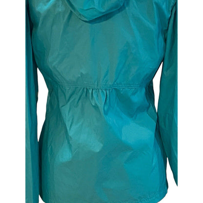 Size Medium Turquoise Blue Columbia Womens Windbreaker Hooded Jacket Full Zip