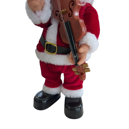 Vintage Animated Santa With Violin Santa Suit Does Not Work 11”