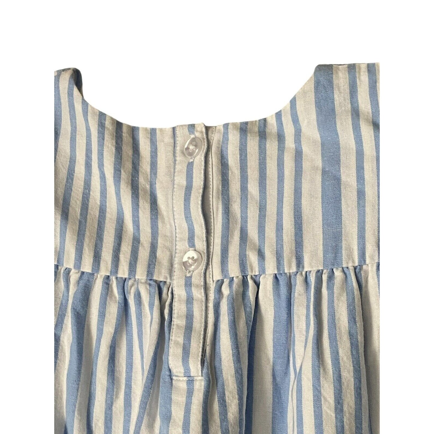 Size 8 Girls Monica + Andy Striped Organic Cotton Dress Preppy Blue White Stripe