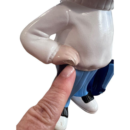 1970's Chalk Ware Boy Golfer Ceramic Mold Figurine Vintage Blue