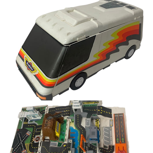 Micro Machines Super Van City Fold Out RV Camper Playset Case 1991 Galoob