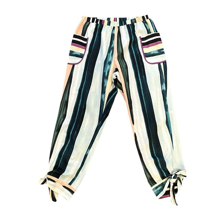 Size Small Red Carter Brand Linen Blend Pants Stripe Hippie Festival