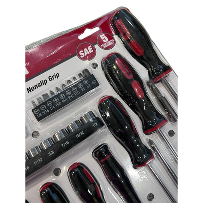 50 Piece Hyper Tough Screwdriver Set Multi-Type Easy Care Easy Clean NEW