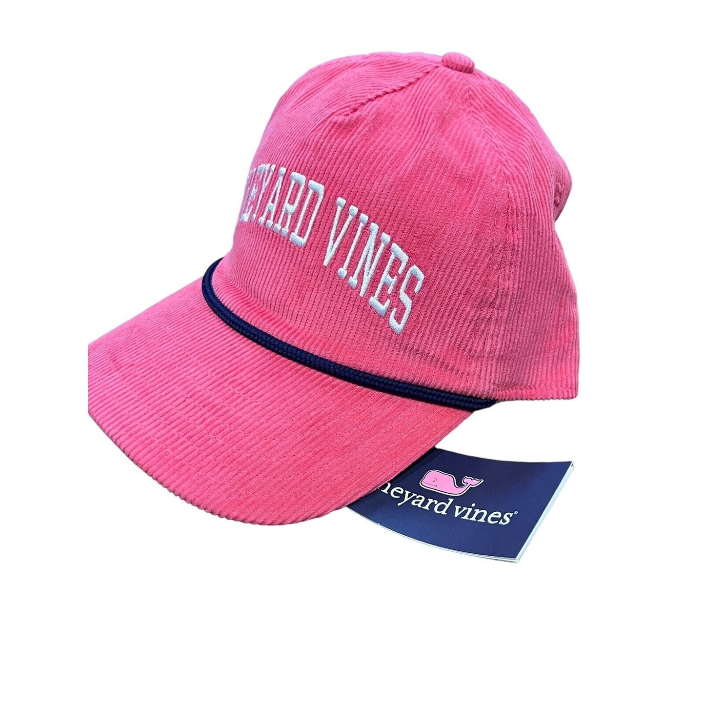 NWT Vineyard Vines Snapback Pink 5 Panel Corduroy Embroidered Logo Hat