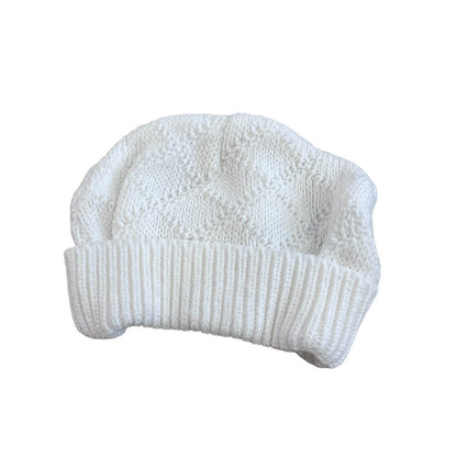 Vintage Elmo White Knit Baby Hat Beanie 0/9 Mos Sesame Street Acrylic