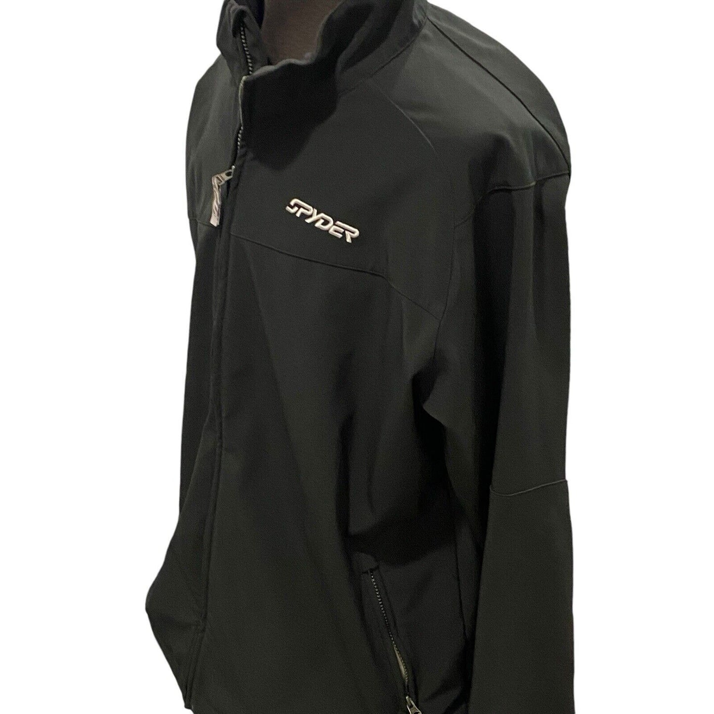 Size XXL Spyder Black Soft Shell Jacket Style RN 64902 Wind Breaker