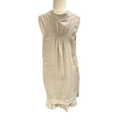 Un Coeur En Ete Beige Linen Top Blouse Tunic Italy See Measurements For Sizing