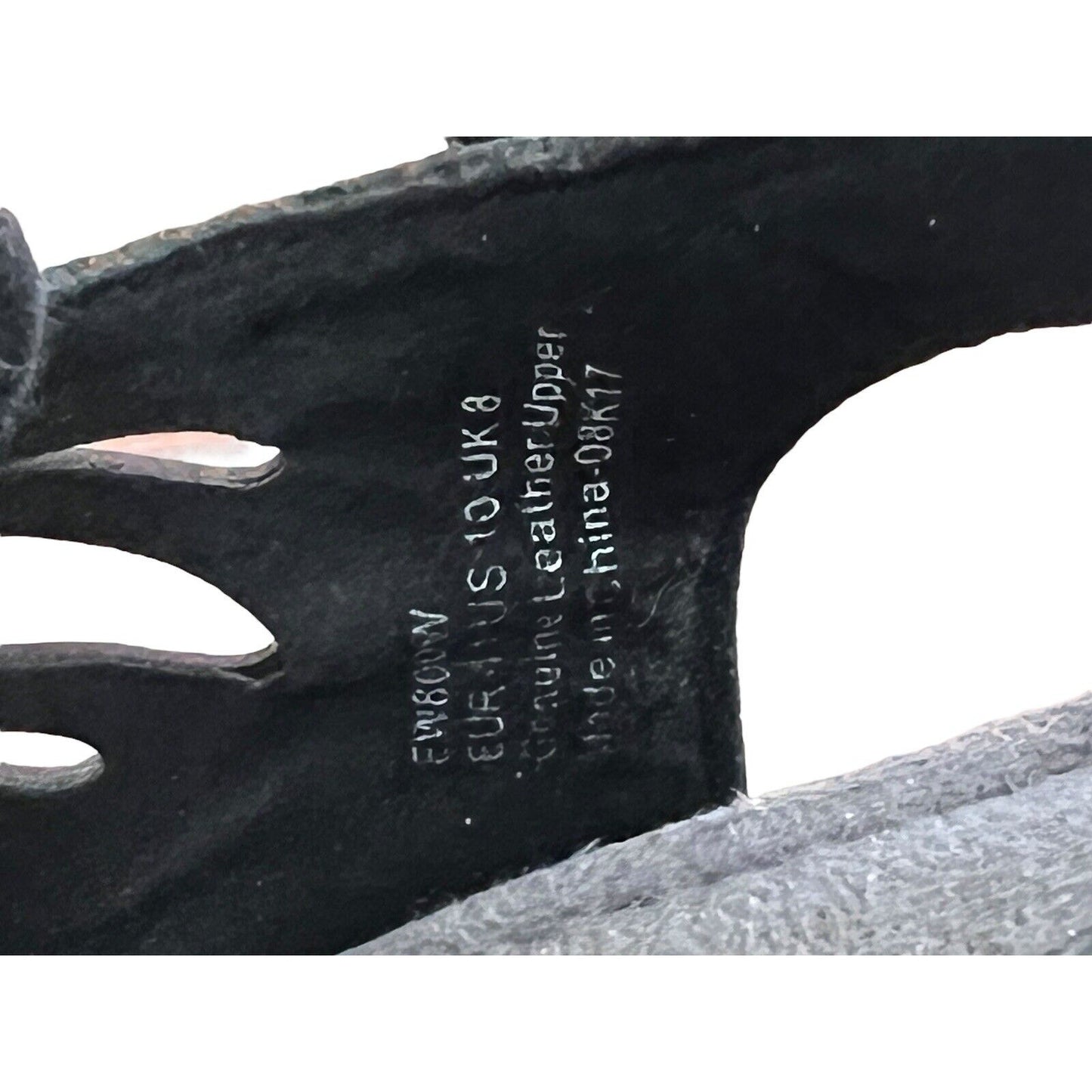 AETREX Women's Giselle Black Leather Lace Up Wedge Sandals Cut Outs Sz 10/41