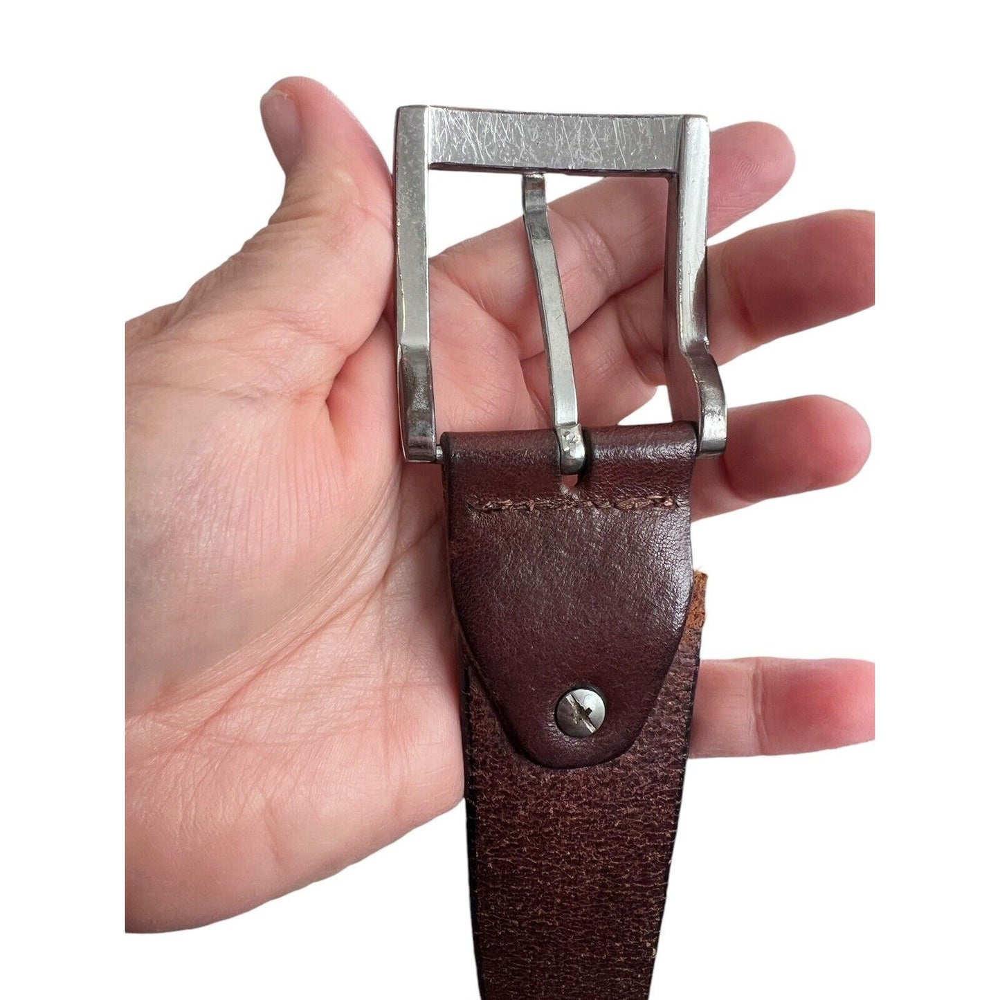 39 YY Coveri Brown Casual Real Leather 1.5” Wide Belt Made in Italy