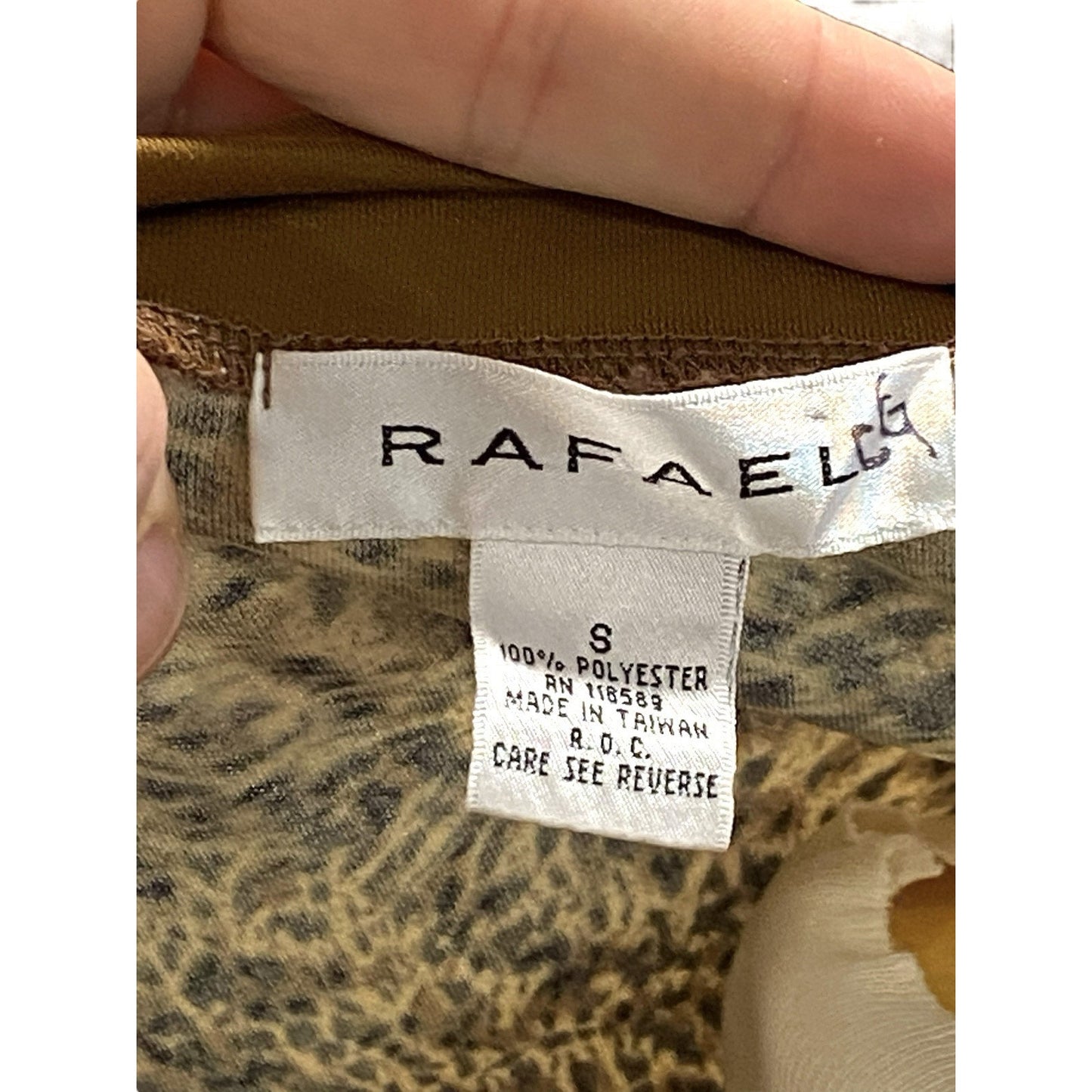 Rafael Women's Tunic Blouse Size Small Animal Print Cheetah Party Flattering