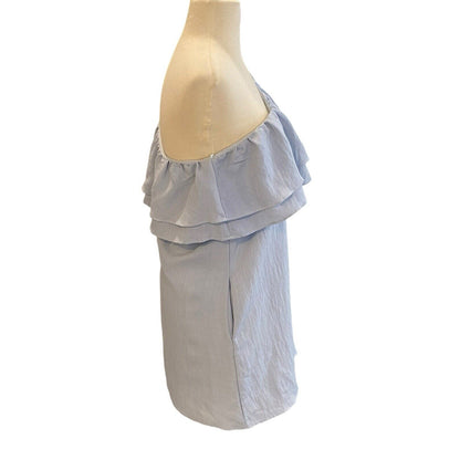 Size Medium Vestique Blue One Shoulder Ruffled Women's Dress NWT