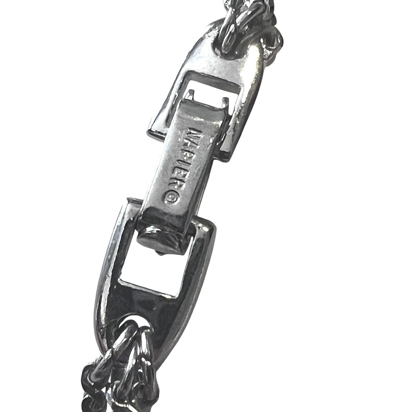 Vintage Napier Silver Tone Braided Chain Bracelet Serpentine EUC 7”