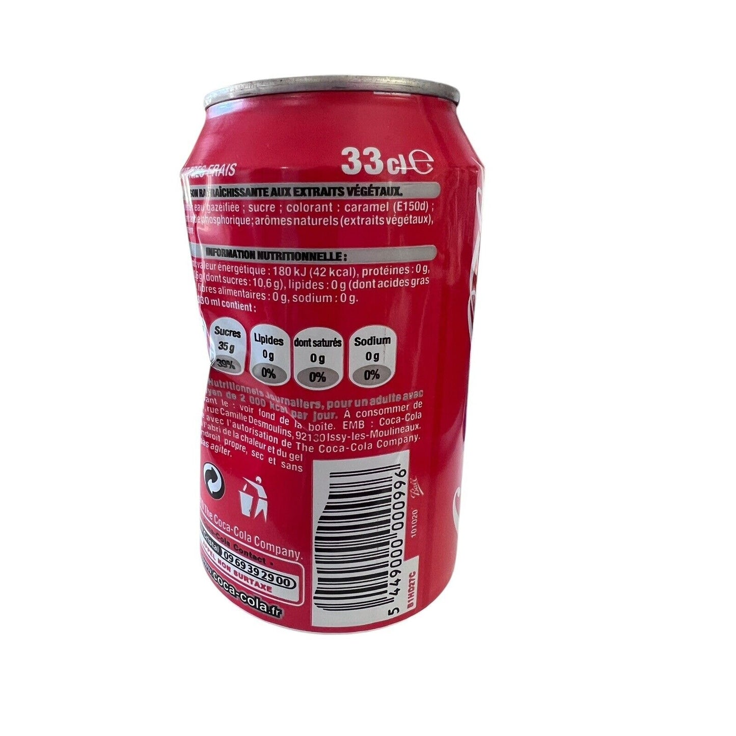 France Coca Cola Can French 2012 Dented Empty