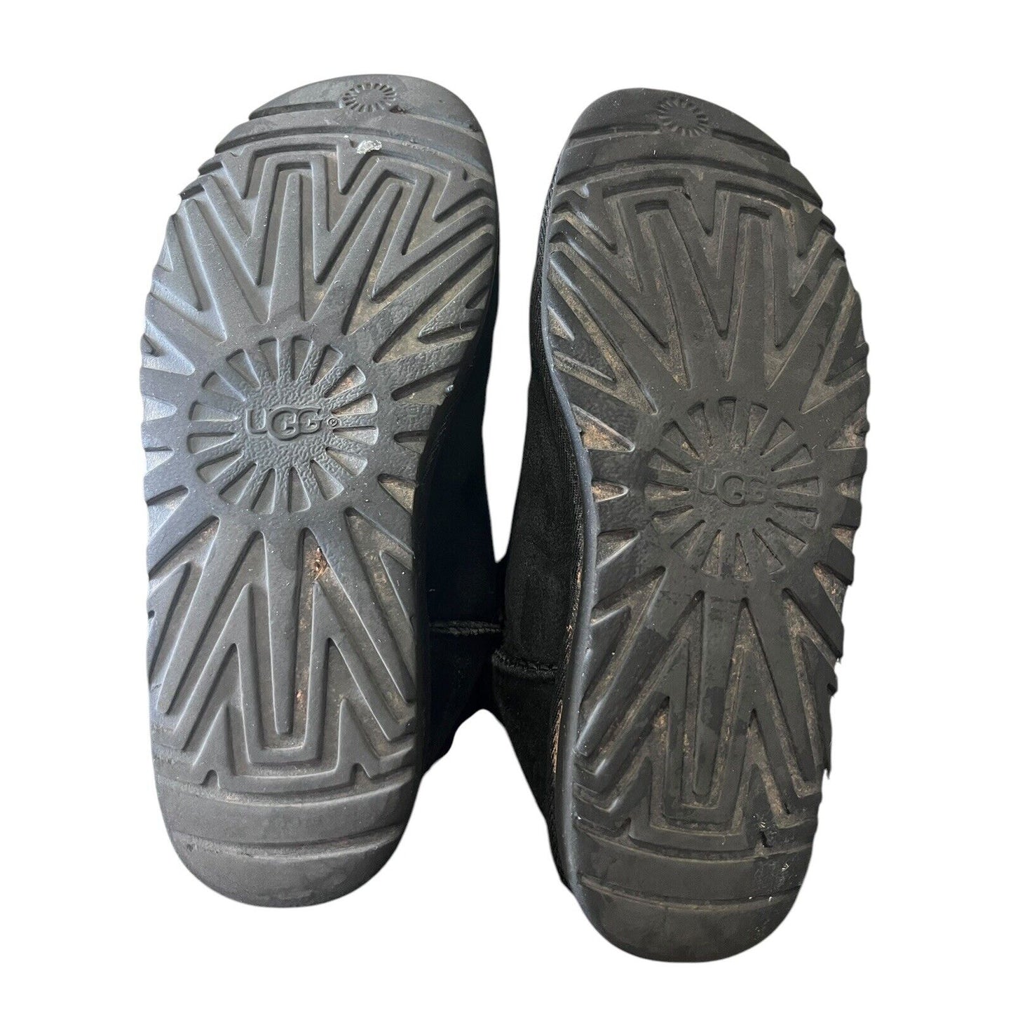 UGG Mini Bailey Bow II Size 7 Black Warm Suede Sheepskin Boots