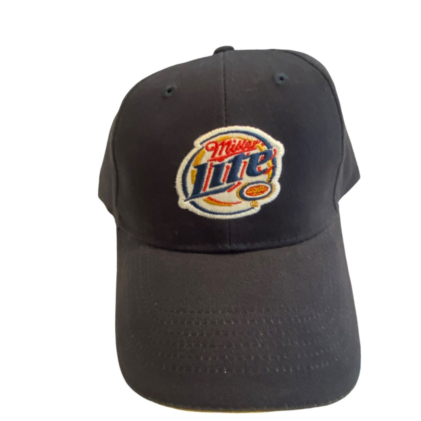 Miller Lite Golf Hat Navy Blue Adjustable Cap Embroidered Retro Beer Frat