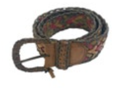Vintage Motif 56 Women's Genuine Leather Buckle Braided Multicolor Belt Boho