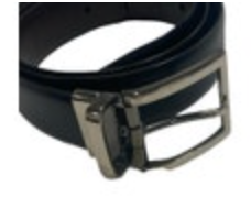 Size 40 CAE Reversible Black Brown Belt Leather Men’s Silver Tone Buckle