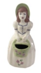 Lady Vase Vintage Weil Ware CA Pottery Woman Spring Dress Flowers Planter