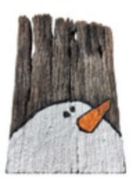 Vintage Hand Painted Reclaimed Rustic Barnwood Snowman Holiday Art Sign Decor