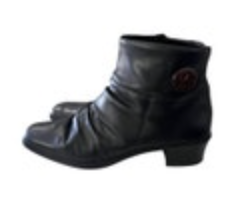 Rieker Kendra Slouchy Ankle Boot Black Leather Women's EU 41 US 10