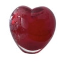 Avon Heavy Red Heart Shaped Vase Diffuser Floral Glass Etched Valentine Love