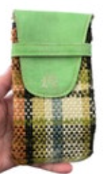 Vintage Tweed Plaid Eye Glasses Cigarette Case 6.5” X 3.6” Fabric Vinyl Retro