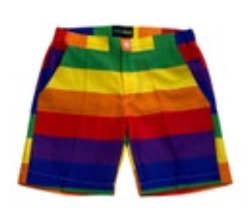 Happy Hour by Tipsy Elves Pride Shorts Rainbow Mens XS 100% Polyester