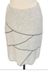 Size 0 PER SE Carlisle Skirt Gray Black Tweed Wool Blend Layered Look