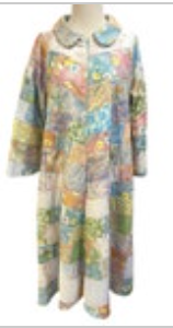 Vintage Floral Patchwork Quilt Bathrobe Housecoat Handmade Pastel Granny Core