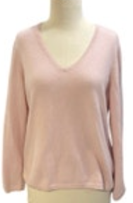 Charter Club 100% Cashmere Pink Peach Women V-Neck Sweater Size XL Stretch