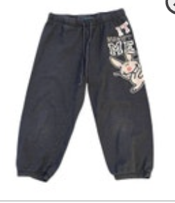 Happy Bunny Vintage Y2K Gray Capri Sweatpants Pants Girls 7/8