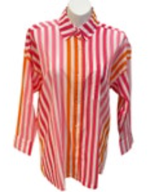 NWOT Beach Riot Alexa Top Coverup PL Pink Orange Sunset Stripes Beach Vacation